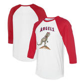Los Angeles Angels Tiny Turnip Unisex TT Rex 3/4-Sleeve Raglan T-Shirt - MLB T-shirts