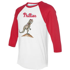 Philadelphia Phillies Tiny Turnip Unisex TT Rex 3/4-Sleeve Raglan T-Shirt - MLB T-shirts