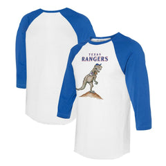 Texas Rangers Tiny Turnip Unisex TT Rex 3/4-Sleeve Raglan T-Shirt - MLB T-shirts