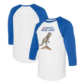 Toronto Blue Jays Tiny Turnip Unisex TT Rex 3/4-Sleeve Raglan T-Shirt - MLB T-shirts