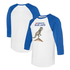 Toronto Blue Jays Tiny Turnip Unisex TT Rex 3/4-Sleeve Raglan T-Shirt - MLB T-shirts