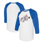 Los Angeles Dodgers Tiny Turnip Unisex Unicorn 3/4-Sleeve Raglan T-Shirt - MLB T-shirts