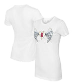 Boston Red Sox Tiny Turnip Women's Angel Wings T-Shirt - MLB T-shirts