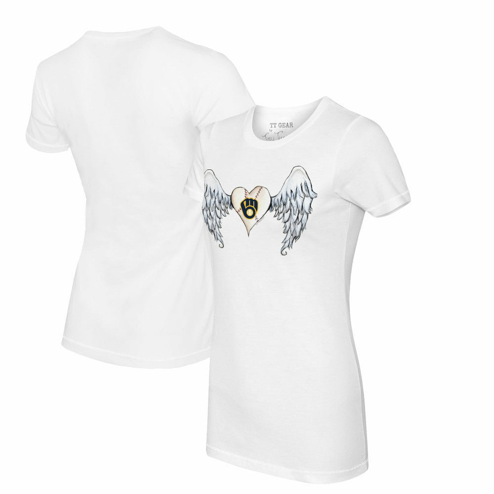 Milwaukee Brewers Tiny Turnip Women's Angel Wings T-Shirt - MLB T-shirts