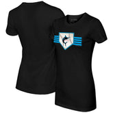 Miami Marlins Tiny Turnip Women's Base Stripe T-Shirt - MLB T-shirts