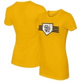 San Diego Padres Tiny Turnip Women's Base Stripe T-Shirt - MLB T-shirts