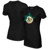 Athletics Tiny Turnip Women's Baseball Bow T-Shirt - MLB T-shirts