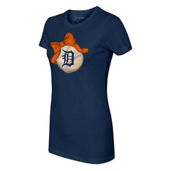 Detroit Tigers Tiny Turnip Women's Baseball Bow T-Shirt - MLB T-shirts