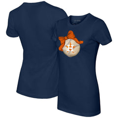 Houston Astros Tiny Turnip Women's Baseball Bow T-Shirt - MLB T-shirts