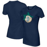 Seattle Mariners Tiny Turnip Women's Baseball Bow T-Shirt - MLB T-shirts
