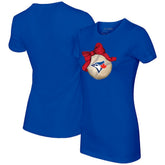 Toronto Blue Jays Tiny Turnip Women's Baseball Bow T-Shirt - MLB T-shirts