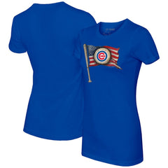 Chicago Cubs Tiny Turnip Women's Baseball Flag T-Shirt - MLB T-shirts