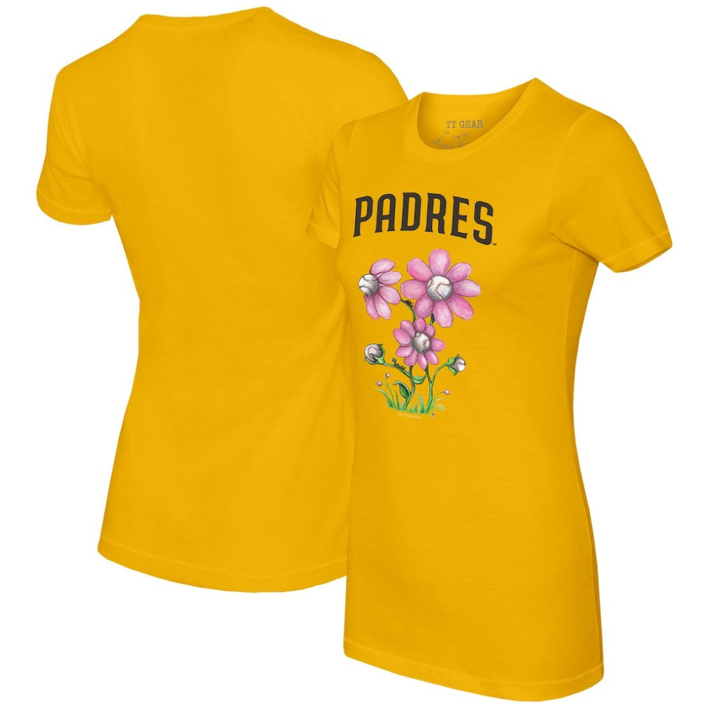 San Diego Padres Tiny Turnip Women's Blooming Baseballs T-Shirt - MLB T-shirts