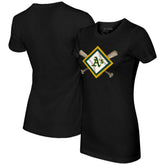Athletics Tiny Turnip Women's Diamond Cross Bats T-Shirt - MLB T-shirts