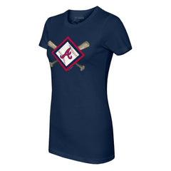 Atlanta Braves Tiny Turnip Women's Diamond Cross Bats T-Shirt - MLB T-shirts