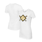 Pittsburgh Pirates Tiny Turnip Women's Diamond Cross Bats T-Shirt - MLB T-shirts