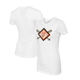 San Francisco Giants Tiny Turnip Women's Diamond Cross Bats T-Shirt - MLB T-shirts