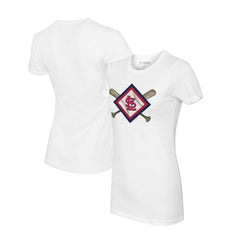 St. Louis Cardinals Tiny Turnip Women's Diamond Cross Bats T-Shirt - MLB T-shirts