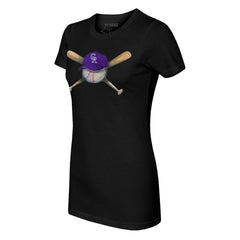 Colorado Rockies Tiny Turnip Women's Hat Crossbats T-Shirt - MLB Hats