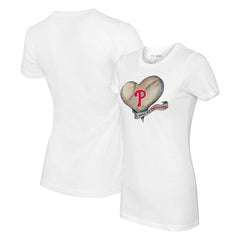 Philadelphia Phillies Tiny Turnip Women's Heart Banner T-Shirt - MLB T-shirts