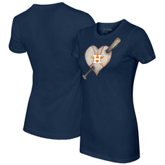 Houston Astros Tiny Turnip Women's Heart Bat T-Shirt - MLB T-shirts