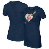 Minnesota Twins Tiny Turnip Women's Heart Bat T-Shirt - MLB T-shirts