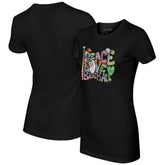 Athletics Tiny Turnip Women's Peace Love Baseball Fitted T-Shirt - MLB T-shirts