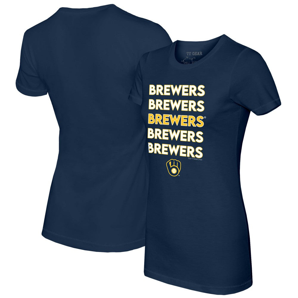 Milwaukee Brewers Tiny Turnip Women's Stacked T-Shirt - MLB T-shirts