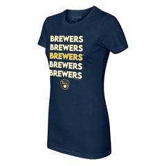 Milwaukee Brewers Tiny Turnip Women's Stacked T-Shirt - MLB T-shirts