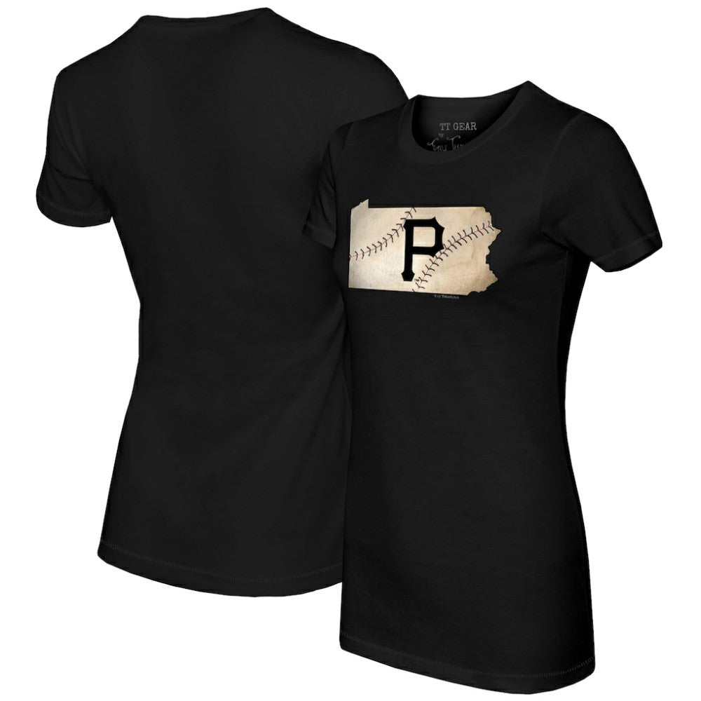 Pittsburgh Pirates Tiny Turnip Women's State Outline T-Shirt - MLB T-shirts