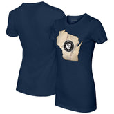 Milwaukee Brewers Tiny Turnip Women's State Outline T-Shirt - MLB T-shirts