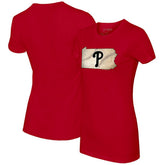 Philadelphia Phillies Tiny Turnip Women's State Outline T-Shirt - MLB T-shirts