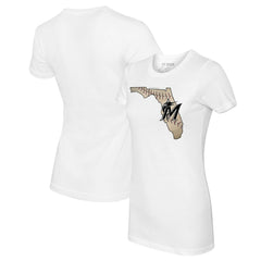 Miami Marlins Tiny Turnip Women's State Outline T-Shirt - MLB T-shirts