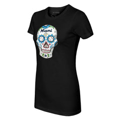 Miami Marlins Tiny Turnip Women's Sugar Skull T-Shirt - MLB T-shirts