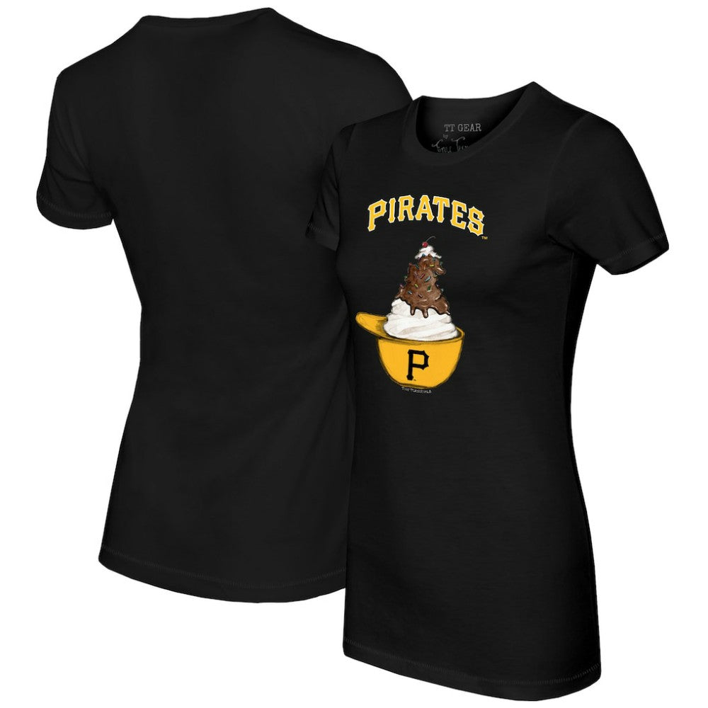 Pittsburgh Pirates Tiny Turnip Women's Sundae Helmet T-Shirt - MLB T-shirts