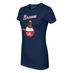 Atlanta Braves Tiny Turnip Women's Sundae Helmet T-Shirt - MLB T-shirts