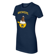 Milwaukee Brewers Tiny Turnip Women's Sundae Helmet T-Shirt - MLB T-shirts