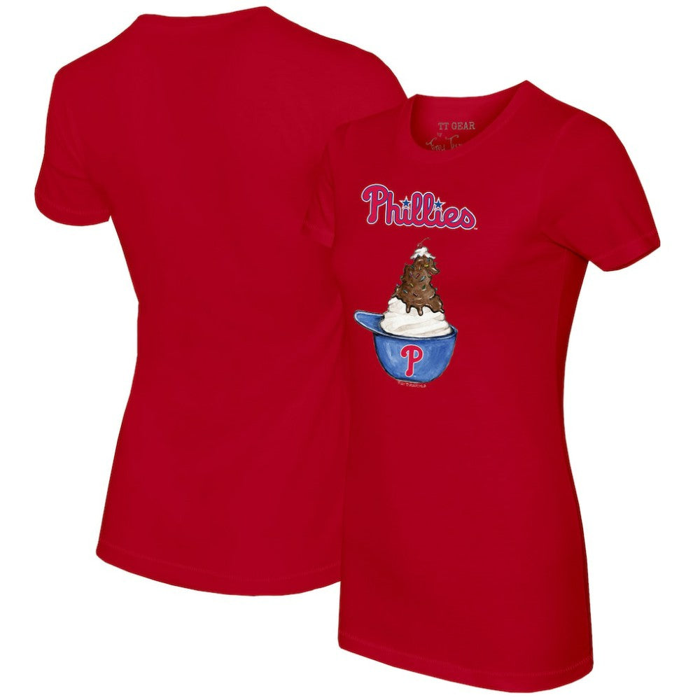 Philadelphia Phillies Tiny Turnip Women's Sundae Helmet T-Shirt - MLB T-shirts