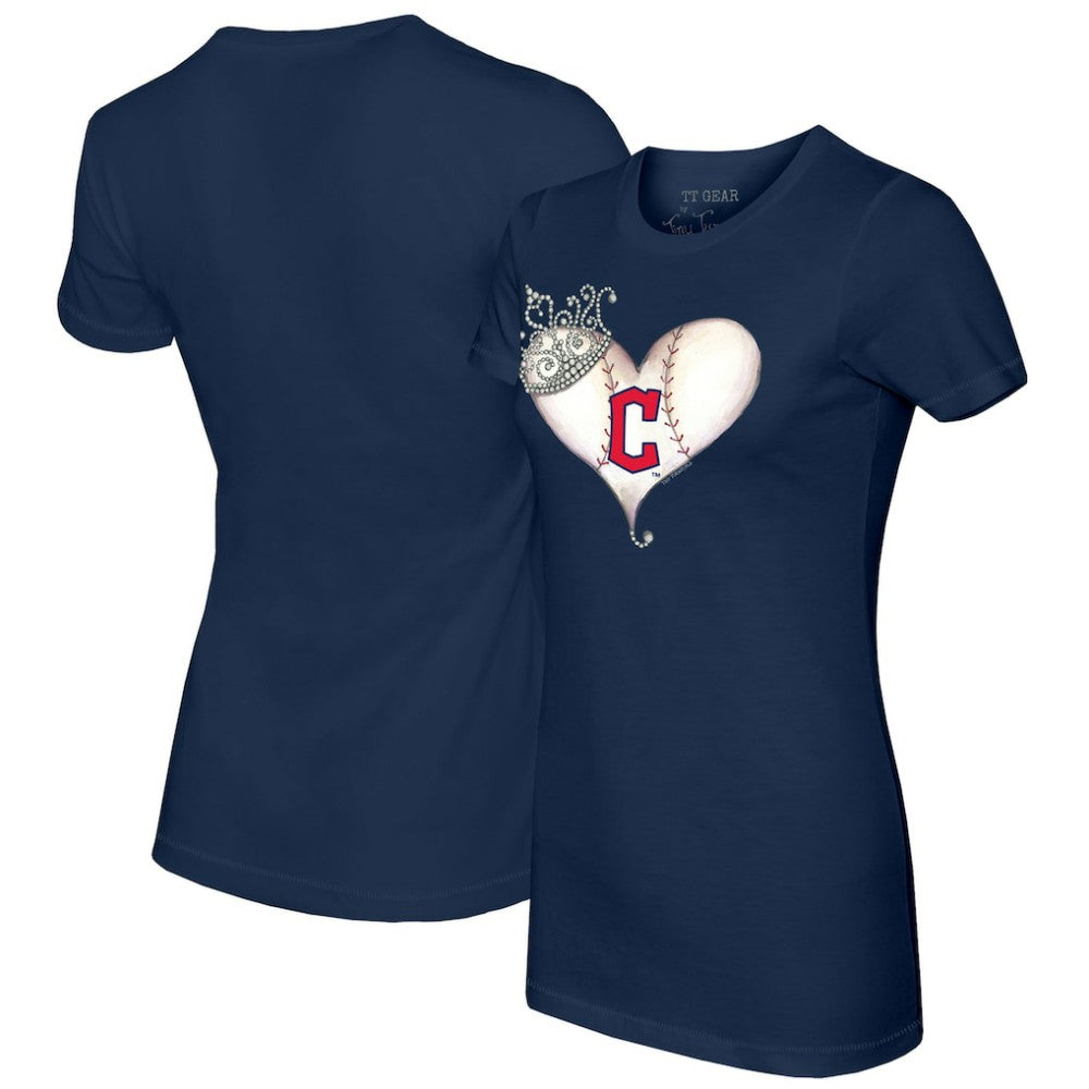 Cleveland Guardians Tiny Turnip Women's Tiara Heart T-Shirt - MLB T-shirts