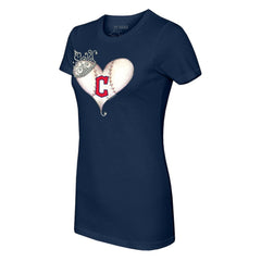 Cleveland Guardians Tiny Turnip Women's Tiara Heart T-Shirt - MLB T-shirts