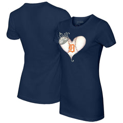Detroit Tigers Tiny Turnip Women's Tiara Heart T-Shirt - MLB T-shirts