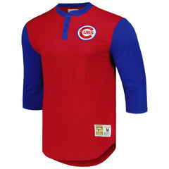 Chicago Cubs Mitchell & Ness Cooperstown Collection Legendary Slub Henley 3/4-Sleeve T-Shirt - MLB T-shirts