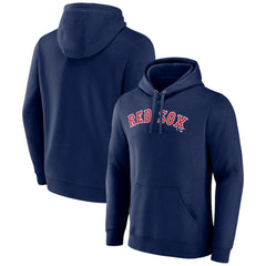 Boston Red Sox Official Wordmark Fitted Pullover Hoodie - MLB Hoodies