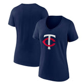 Minnesota Twins Women's Core Official Primary Logo V-Neck T-Shirt - MLB T-shirts
