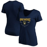 Milwaukee Brewers Women's Core Live For It V-Neck T-Shirt - MLB T-shirts