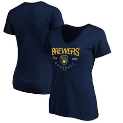 Milwaukee Brewers Women's Core Live For It V-Neck T-Shirt - MLB T-shirts