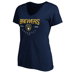 Milwaukee Brewers Women's Core Live For It V-Neck T-Shirt - MLB T-shirts