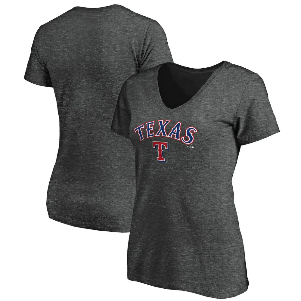 Texas Rangers Women's Core Team Lock Up Wordmark V-Neck T-Shirt - MLB T-shirts