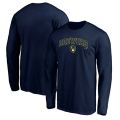 Milwaukee Brewers Team Lock Up Wordmark Long Sleeve T-Shirt - MLB T-shirts