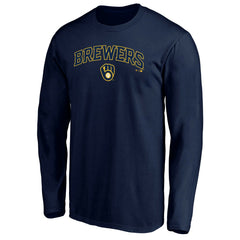 Milwaukee Brewers Team Lock Up Wordmark Long Sleeve T-Shirt - MLB T-shirts